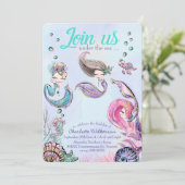 Glitter mermaids onder het Zee Kaart (Staand voorkant)