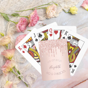 Glitter met 60 roos en fabelvormig glitter druppel pokerkaarten