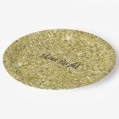 Glitter met gouden mousserend papieren bordje (Gekanteld)