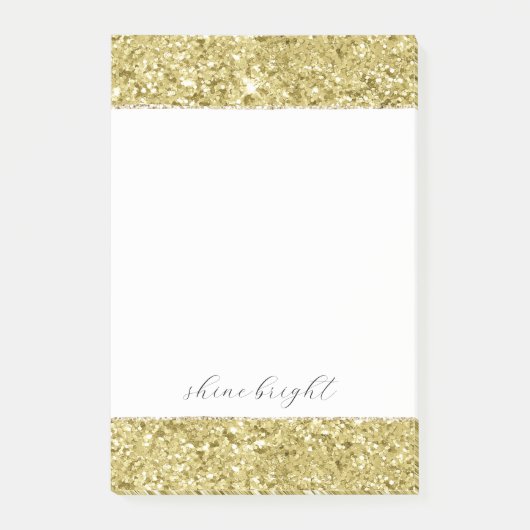 Glitter met gouden mousserend post-it® notes (Voorkant)