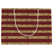 Glitter met rode en goudfaux large cadeauzakje (Achterkant)