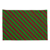 Glitter met rode en groene strepen kussensloop (Achterkant-Rechts)