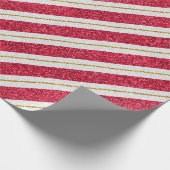 Glitter met rode, witte en goudkleurige Stripe fee Cadeaupapier (Hoek)