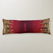 Glitter met roodzwart en goudglitter druppelt mono lichaamskussen (Achterkant)