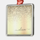 Glitter Metal Monogram Glam Name Gold Glitter Metalen Ornament (Links)