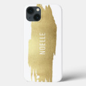 Glitter Metallic penseelstreek, wit Case-Mate iPhone Case (Achterkant)