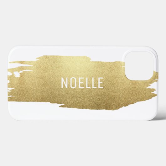 Glitter Metallic penseelstreek, wit Case-Mate iPhone Case (Achterkant (horizontaal))