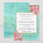 *~* Glitter Modern Abstracte Floral Mint Floral Kaart (Voorkant / Achterkant)