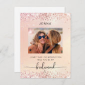 Glitter Modern Foto "Will you be my bridesmaid" (Voorkant / Achterkant)