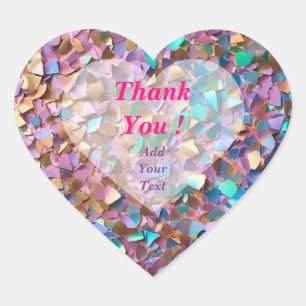 Glitter Modern Opal Holografische Collectie Hart Sticker