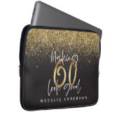Glitter moderne 60e verjaardag laptop sleeve (Voorkant Rechts)