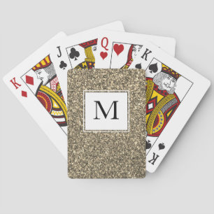 Glitter MONOGRAM Gold Sparkle Pokerkaarten
