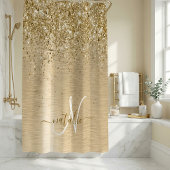 Glitter-monogram goudpenseel douchegordijn