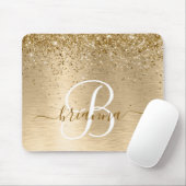 Glitter-monogram goudpenseel muismat (Met muis)