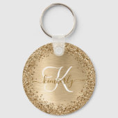 Glitter-monogram goudpenseel sleutelhanger (Achterkant)