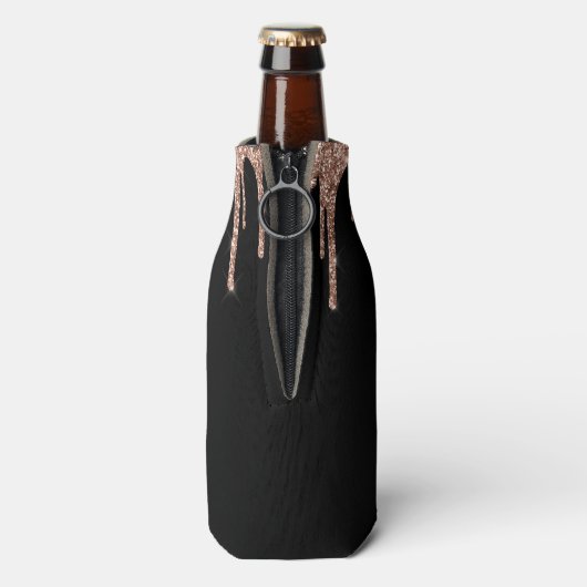 Glitter-monogram, meisjesRoos Gold Driving Flesjeskoeler (Fles Achterkant)