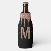 Glitter-monogram, meisjesRoos Gold Driving Flesjeskoeler (Fles Voorkant)