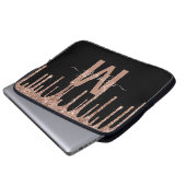Glitter-monogram, meisjesRoos Gold Driving Laptop Sleeve (Voorkant onderkant)