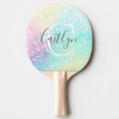Glitter-monogram op maat tafeltennisbatje (Voorkant)