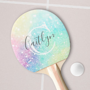 Glitter-monogram op maat tafeltennisbatje