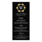 Glitter Monogram Poker Chip Casino Wedding Menu (Voorkant)