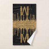 Glitter-monogram voor Chic Gold Driving Bad Handdoek (Handdoek)