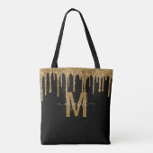 Glitter-monogram voor Chic Gold Driving Draagtas (Achterkant)