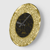 Glitter-Monogram voor zwarte en gouden mousserende Grote Klok (Hoek)