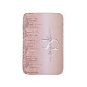 Glitter Monogrammed Pink Rose Gold Badmat (Voorkant Verticaal)