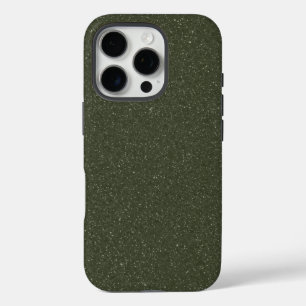 Glitter Moss Green iPhone 16 Pro Hoesje – Aanpasse