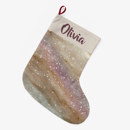 Glitter Naam op Kerstsok (Voorkant (Hangend))