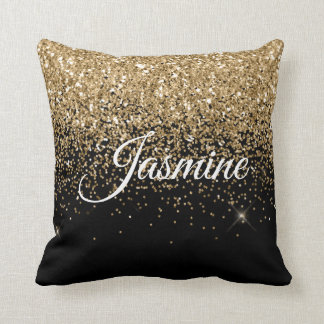 Glitter Name Pillow Black Kussen