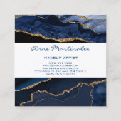 Glitter Navy Agate Square Visitekaartje (Achterkant)