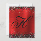 Glitter Noir Monogramme Anniversaire 50 Ans Papier (Dos)