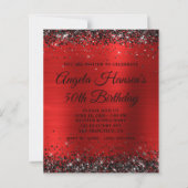 Glitter Noir Monogramme Anniversaire 50 Ans Papier (Devant)