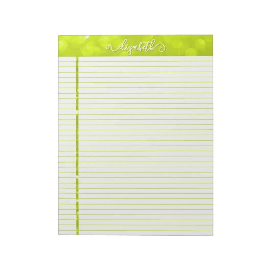 Glitter Notitieblok in Chartreuse (Gedraaid)
