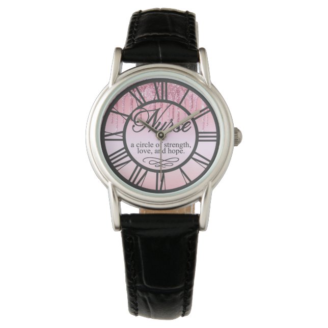 Glitter Nurse Watch uitlijnen Horloge (Voorkant)