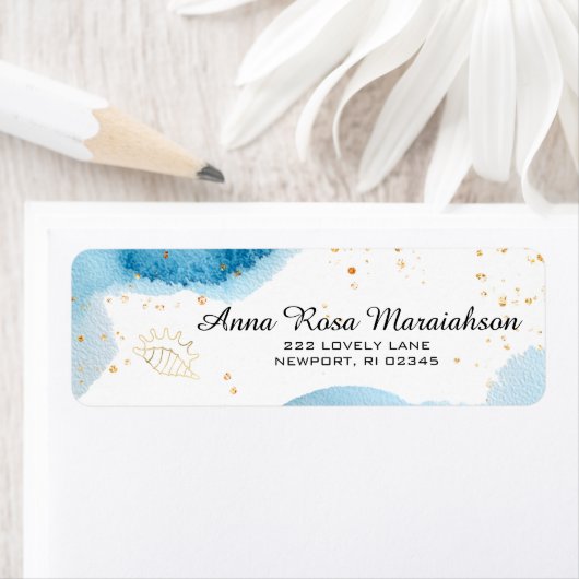 *~*Glitter Oceaan Goud Nautilus Strand ZEE SCHELP Etiket (Insitu)