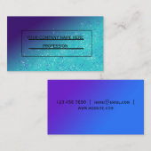 Glitter Ocean Blue Navi Aquatic Visitekaartje (Voorkant / Achterkant)