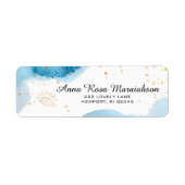 *~*Glitter Ocean Gold Nautical Beach ZEE SHELL Etiket (Voorkant)