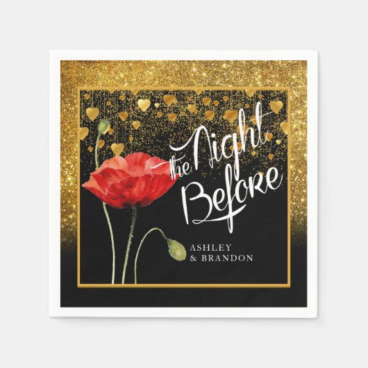 Glitter Oefendiner Avond Servetten (Voorkant)