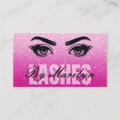 Glitter Ombre Elegant Lash Scannable QR-code Visitekaartje (Voorkant)