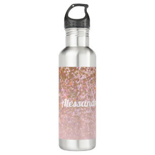 Glitter Ombre-naam van gepersonaliseerd Roos Waterfles