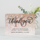 Glitter Ombre Sweet 16 Birthday Bedankkaart (Staand voorkant)