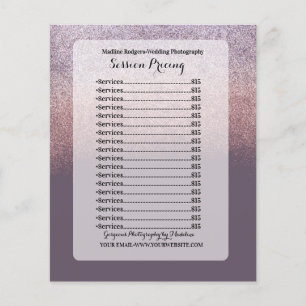 Glitter Ombre Wedding Photography Session Pricing Flyer