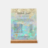 Glitter opaal prijslijst acryl bord (Voorkant)