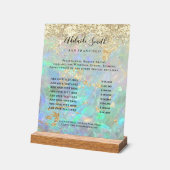 Glitter opaal prijslijst acryl bord (Hoek)