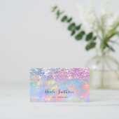 Glitter opaal textuur visitekaartje (Staand voorkant)