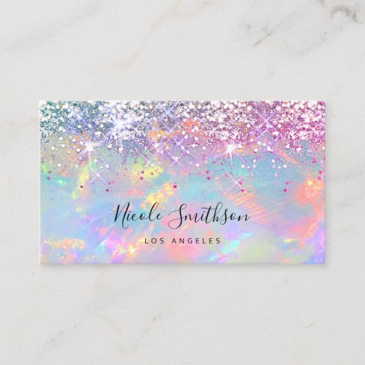Glitter opaal textuur visitekaartje (Voorkant)