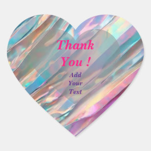 Glitter Opal Holografisch Trendy Collectie Hart Sticker